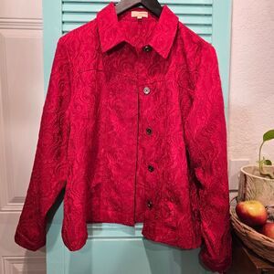 Chico's Red Paisley Jacket